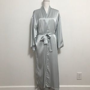 Vivaterra 100% Silk Light Blue Long Robe